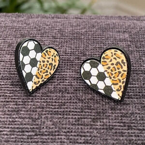 Soccer  ⚽️ heart stud earrings - Soccer Mom, Coach, Player